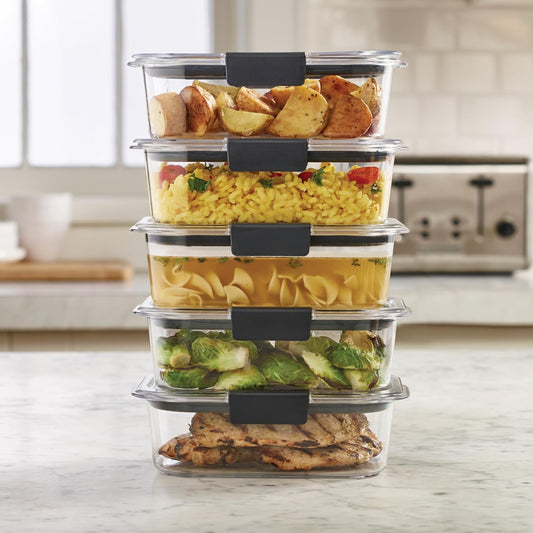 Rubbermaid Brilliance Food Storage Containers BPA Free Airtight Lids Ideal for Lunch Meal Prep & Leftovers Rubbermaid Brilliance Food Storage Containers BPA Free Airtight Lids Ideal for Lunch Meal Prep & Leftovers Set