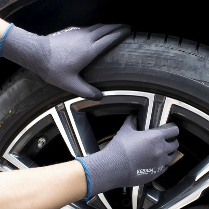 Kebada Work Gloves for Men and Women, Foam Nitrile Coated Safety Gloves with Grip, Ideal for Warehouse Package Handling, Gardening, Mechanic and Construction, XL