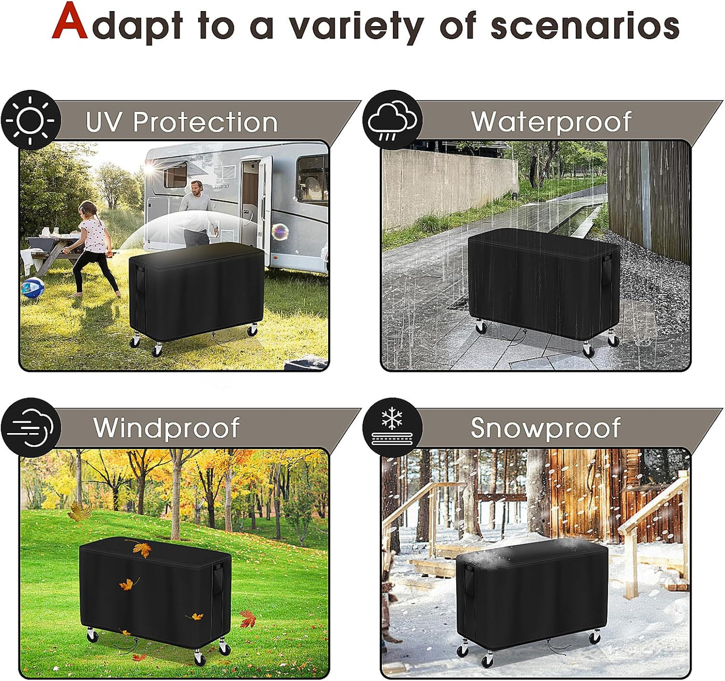 Service Cart Cover for Wen 500-Pound Capacity Service Utility Cart, Waterproof Grill Carts Cover Prep Table Covers - 47" L x 27" W x 32" H