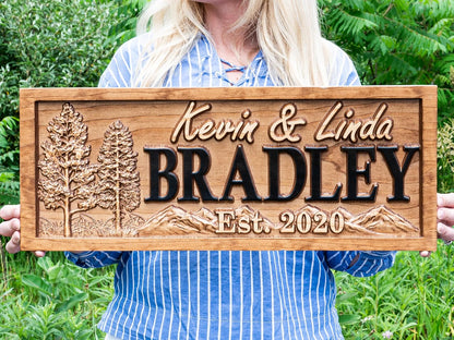 Custom Cabin Sign | Personalized Wood Sign | Cabin & Mountain Decor | Man Cave & Lake House Decor | Rustic 3D Cottage Sign | Family Name Sign