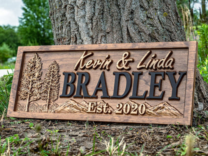 Custom Cabin Sign | Personalized Wood Sign | Cabin & Mountain Decor | Man Cave & Lake House Decor | Rustic 3D Cottage Sign | Family Name Sign